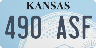 KS license plate 490ASF