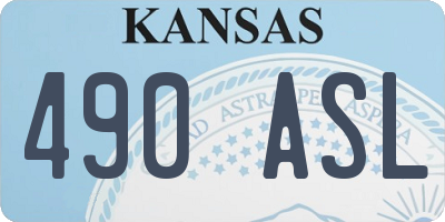 KS license plate 490ASL