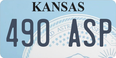 KS license plate 490ASP