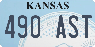 KS license plate 490AST