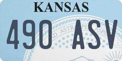 KS license plate 490ASV