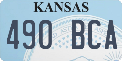 KS license plate 490BCA