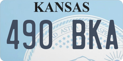 KS license plate 490BKA