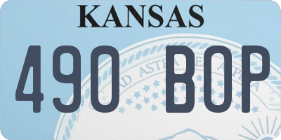 KS license plate 490BOP