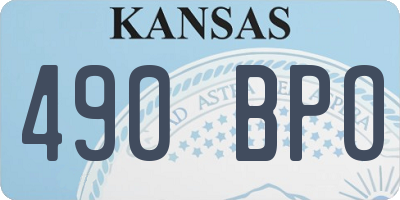 KS license plate 490BPO