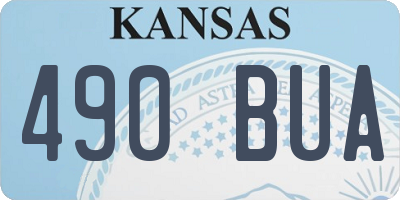 KS license plate 490BUA
