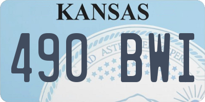 KS license plate 490BWI