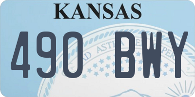 KS license plate 490BWY