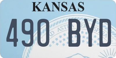 KS license plate 490BYD