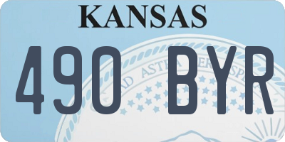KS license plate 490BYR