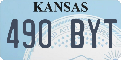 KS license plate 490BYT
