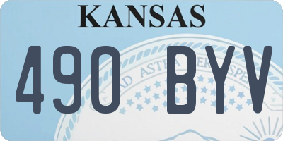 KS license plate 490BYV