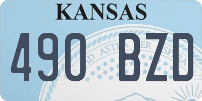 KS license plate 490BZD