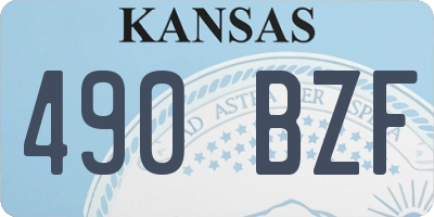 KS license plate 490BZF