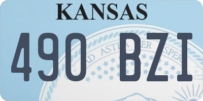 KS license plate 490BZI