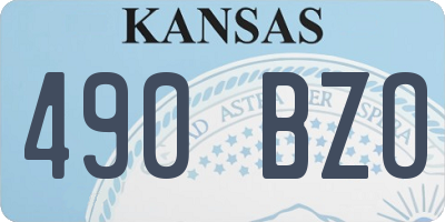 KS license plate 490BZO
