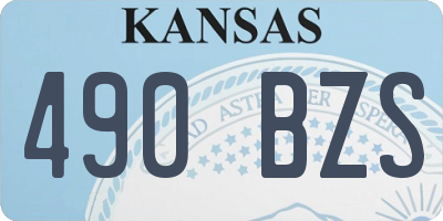 KS license plate 490BZS