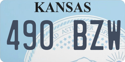 KS license plate 490BZW