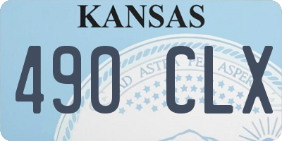 KS license plate 490CLX