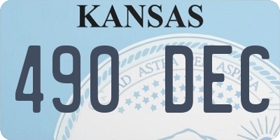 KS license plate 490DEC