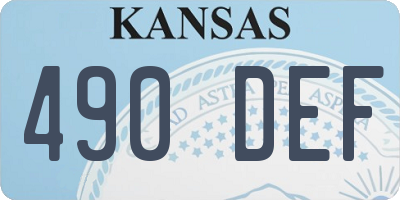 KS license plate 490DEF