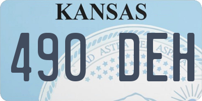 KS license plate 490DEH