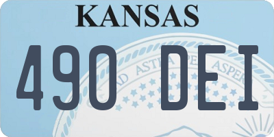 KS license plate 490DEI