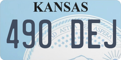 KS license plate 490DEJ