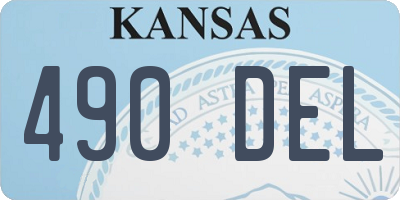 KS license plate 490DEL