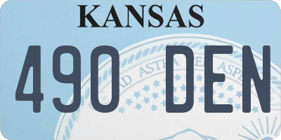 KS license plate 490DEN
