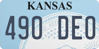 KS license plate 490DEO