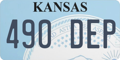 KS license plate 490DEP