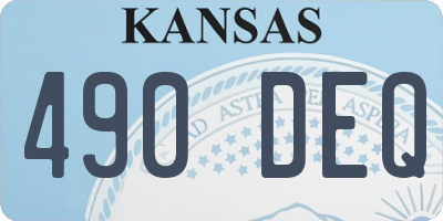 KS license plate 490DEQ