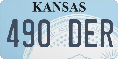 KS license plate 490DER