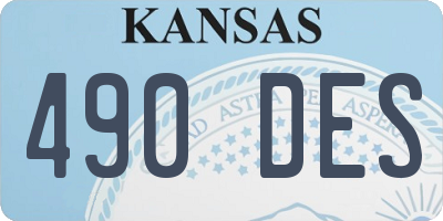 KS license plate 490DES
