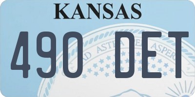 KS license plate 490DET