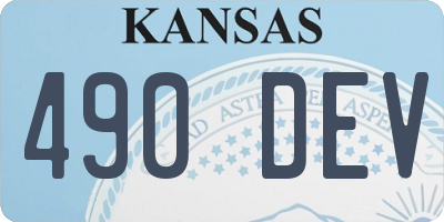 KS license plate 490DEV