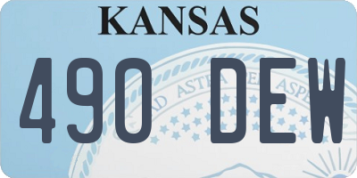 KS license plate 490DEW