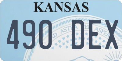KS license plate 490DEX