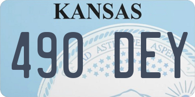 KS license plate 490DEY