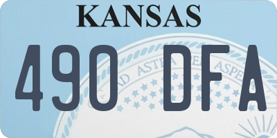KS license plate 490DFA