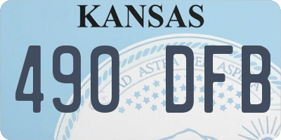KS license plate 490DFB