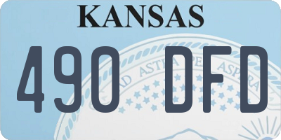 KS license plate 490DFD