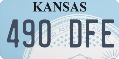 KS license plate 490DFE