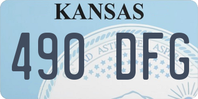 KS license plate 490DFG