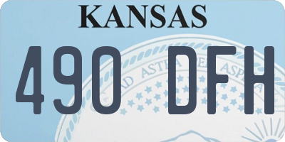 KS license plate 490DFH