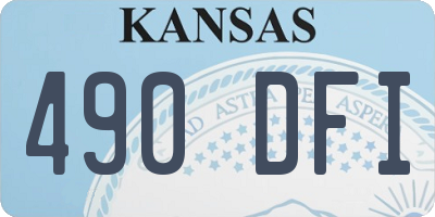 KS license plate 490DFI