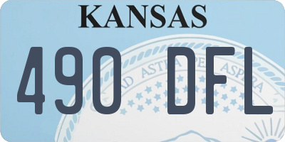 KS license plate 490DFL