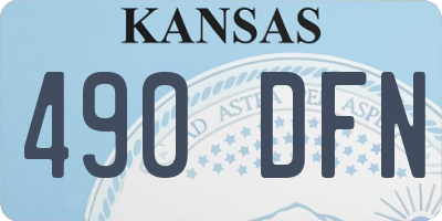 KS license plate 490DFN