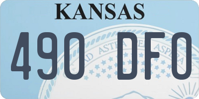 KS license plate 490DFO